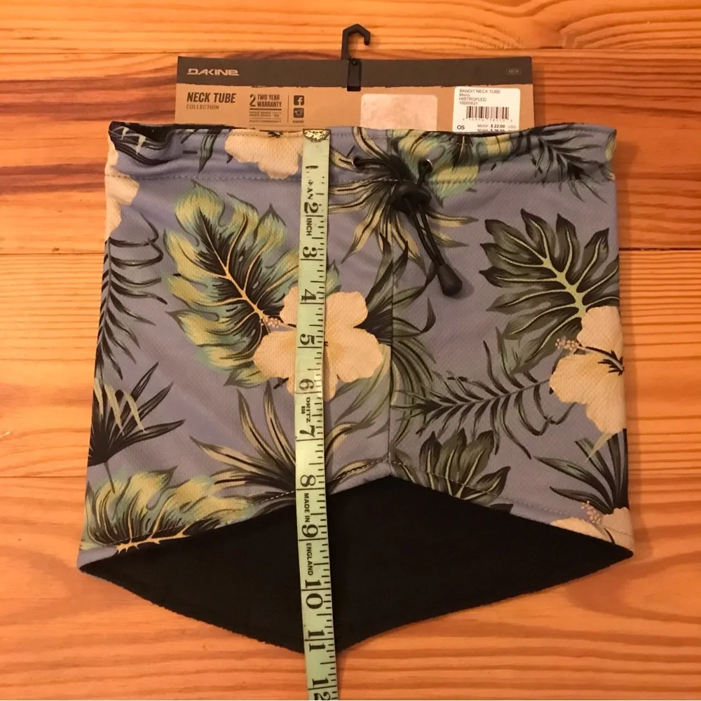 Dakine Tropical Floral Blue Neck Gater, NWT, OS